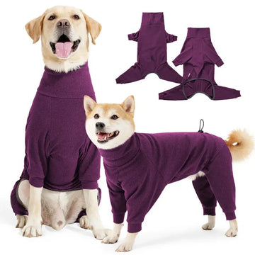 polar fleece dog sweater | high collar dog coat | cold weather dog clothing | energy saving