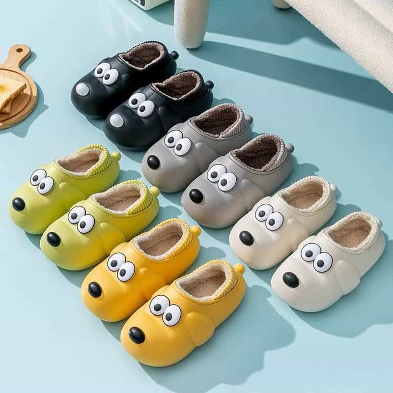 Cute Dog Shoes EVA Winter House Shoes Unisex Fuzzy Slippers 