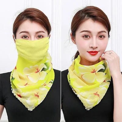 silk sunscreen scarf | uv protection neck scarf | lightweight travel scarf | energy saving