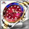 Mens Watches TEVISE Quartz Wrist Watch Waterproof Sport Business Gold Blue - color variant display