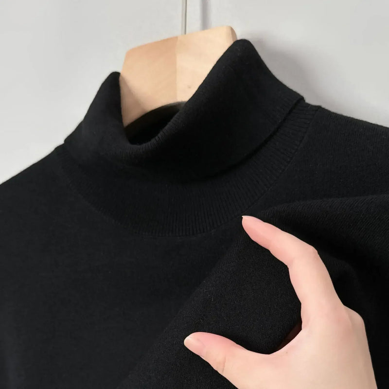Non-scratchy Thermal Turtleneck Woolen Sweater Men's Thickened Solid Color Minimalist Long Sleeve Meifu Market