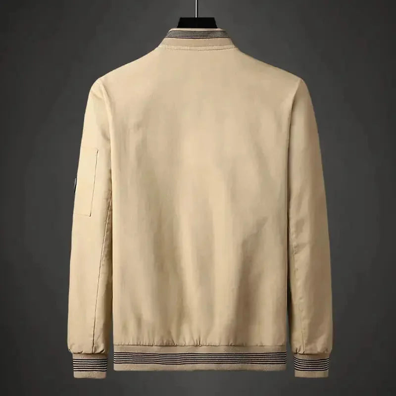 lightweight baseball jacket | mens spring coat | water-resistant windbreaker | ultrasonic cleaning