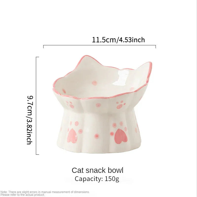 ceramic pet bowl | elevated dog bowl | inclined cat dish | ultrasonic cleaning