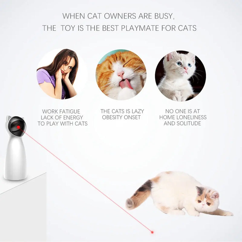 Creative Cat Pet LED Laser Funny Toy Smart Automatic Cat Exercise Training Entertaining Toy Meifu Market
