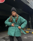 Winter Lapel Waisted Cotton Coat Fashion Solid Color Slim Overcoat Womens Clothing Meifu Market