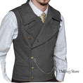victorian double-breasted vest | woolen suit vest for men | three-piece suit accessory | ultrasonic cleaning