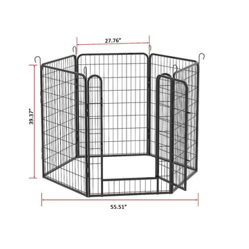 6 Panels Heavy Duty Metal Playpen With Door 39.37 H Dog Fence Pet Exercise Pen For Outdoor, Indoor Meifu Market
