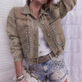 Women's Decorative Rivets Denim Jacket Meifu Market
