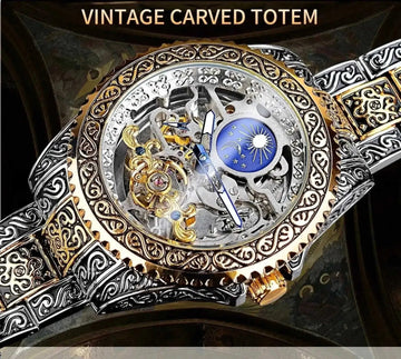Forsining Skeleton Tourbillon Watch – Automatic Mechanical Men’s Wristwatch, 170g Exhibition Case Back