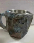 400ml Resin Crystal Coffee Mug - Elegant Mineral Design with Handle - view 20 (pattern: check)