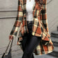 Plaid Pattern Button Front Jacket Long Sleeve High And Low Flared Jacket Meifu Market