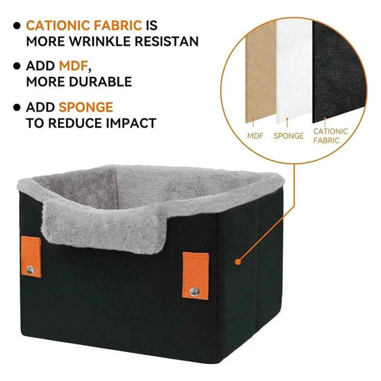 Portable Small Dog Car Seat Dog Booster Seat For Car With Clip-On Safety Leash Perfect For Small Pets Pet Products Orange ...