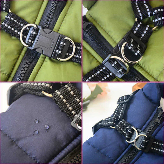 Waterproof Dog Clothes Winter Dog Coat With Harness Warm Pet Clothing Big Dog Jacket Chihuahua Labrador Coat Costume Meifu Market