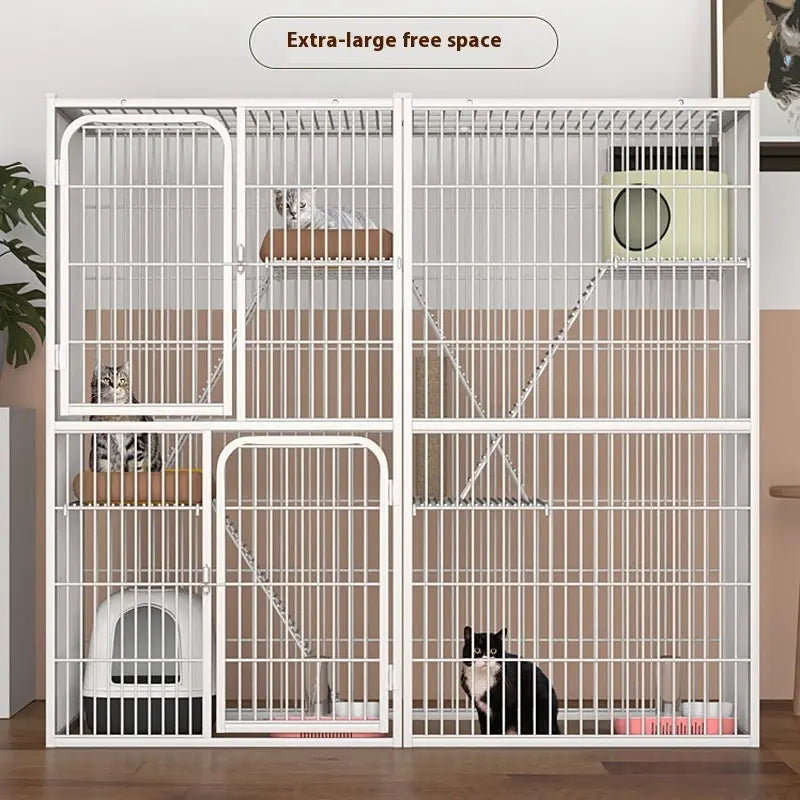 Cat Cage Indoor Home Cat Villa Super Large Free Space Cattery Exclusive For Cats Cat Nest Three-layer Double Layer Cat House Meifu Market