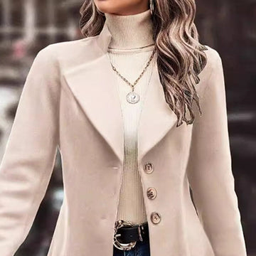 Women's Winter Overcoat Lapel Collar Single Breasted Outerwear Long Pea Coat Meifu Market