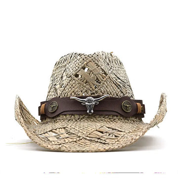 Belt Decoration Natural Grass Hand-knitted Western Cowboy Hat meifu market