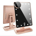 touch screen makeup mirror | 20 led lights adjustable brightness | 10x magnification mirror | ultrasonic cleaning