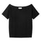 loose oblique shoulder top | short sleeve womens blouse | breathable cotton fabric | energy saving