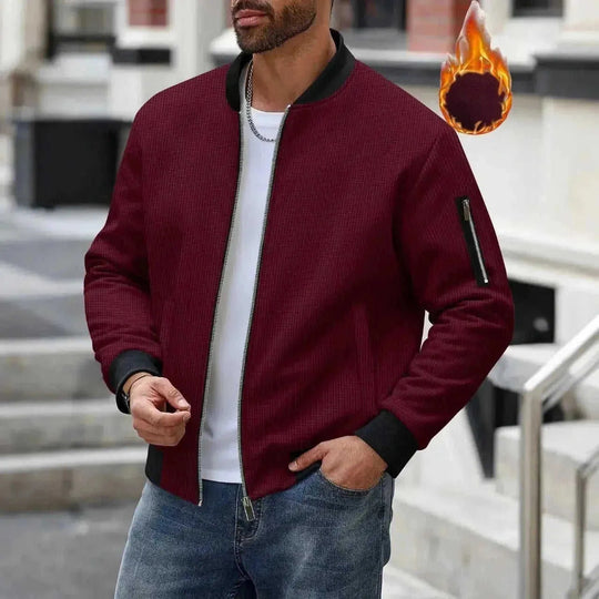 thickened waffle knit cardigan | mens zipper cardigan jacket | stand collar winter coat | ultrasonic cleaning