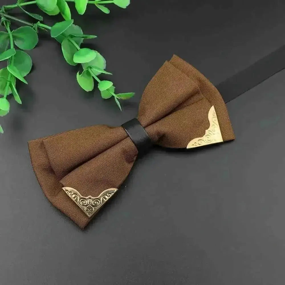 metal bow tie for men | double layer polyester bowtie | classic butterfly neckwear | ultrasonic cleaning