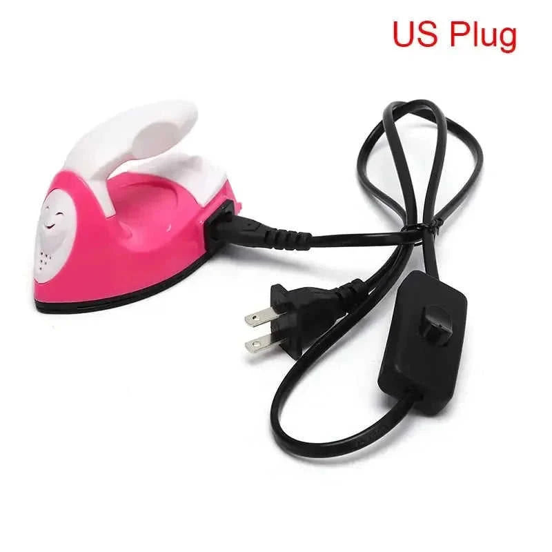 mini electric iron for kids | child safe sewing tool | diy fabric stickers kit | energy saving