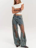 vintage straight-leg jeans | hollow textured denim | high-waisted jeans for women | ultrasonic cleaning