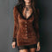 Women's Sexy V-Neck Bodycon Short Dress With Lace Trim And Button Details Long Sleeve Spring Summer Mini Dress Meifu Market