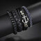 braided leather bracelet for men | vintage charm wood beads | adjustable wrap wristband | ultrasonic cleaning
