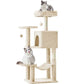 44 Inch Cat Tree Tower, Multi-Cat Climbing Tower With, Natural Sisal Scratching Posts, Extended Platform, Hammock Meifu Market