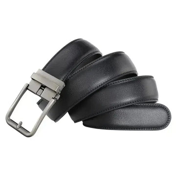 Men's Leather Belt Automatic Buckle Simple Hollow meifu market