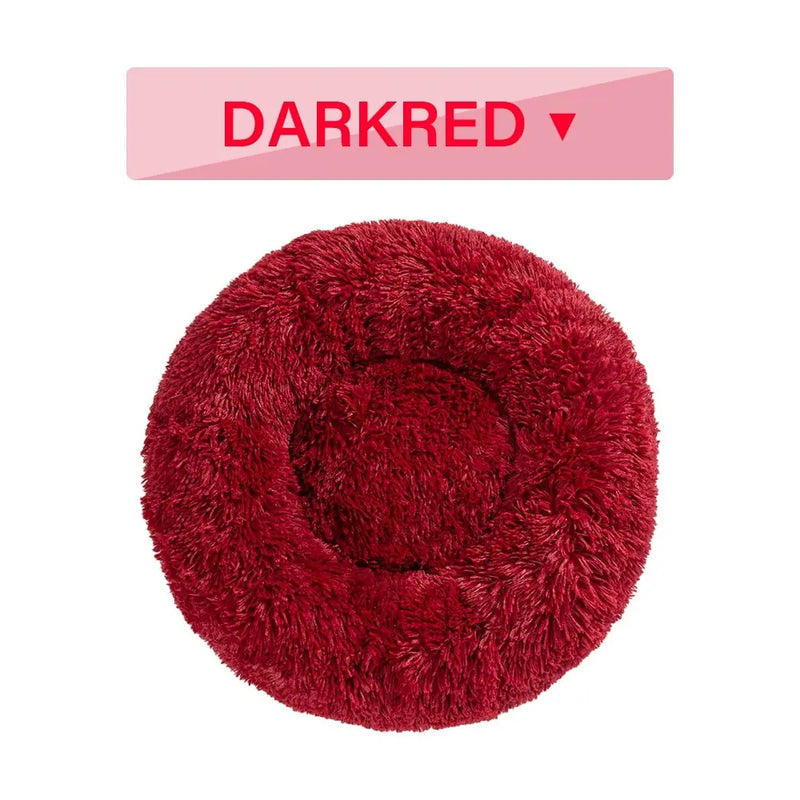 Fluffy Donut Dog Bed Warm Soft Long Plush Pet Cushion Dog House Cat Bed Washable Pet Sofa Mat Calming Samll Large Dog Beds Meifu Market