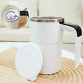 self-stirring coffee mug | magnetic stirring mechanism | stainless steel insulated cup | ultrasonic cleaning