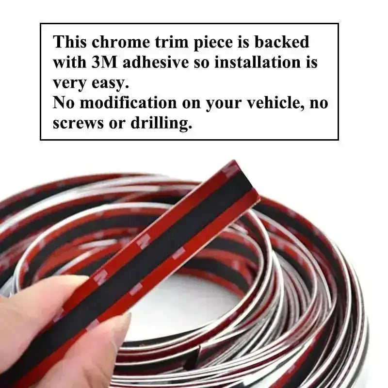 chrome car molding strip | 6 meter adhesive trim | stainless steel auto trim | ultrasonic cleaning