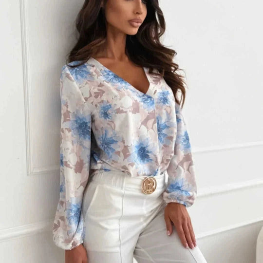 lightweight cotton fabric | breathable long-sleeve shirt | versatile v-neck top | energy saving