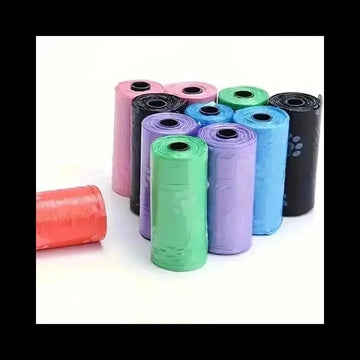 150-600pcs Dog Poop Bags | Cartoon Paw Print Leak-Proof Waste Bags
