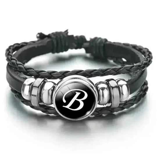 braided leather bracelet for men | vintage charm wood beads | adjustable wrap wristband | energy saving