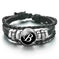 braided leather bracelet for men | vintage charm wood beads | adjustable wrap wristband | energy saving
