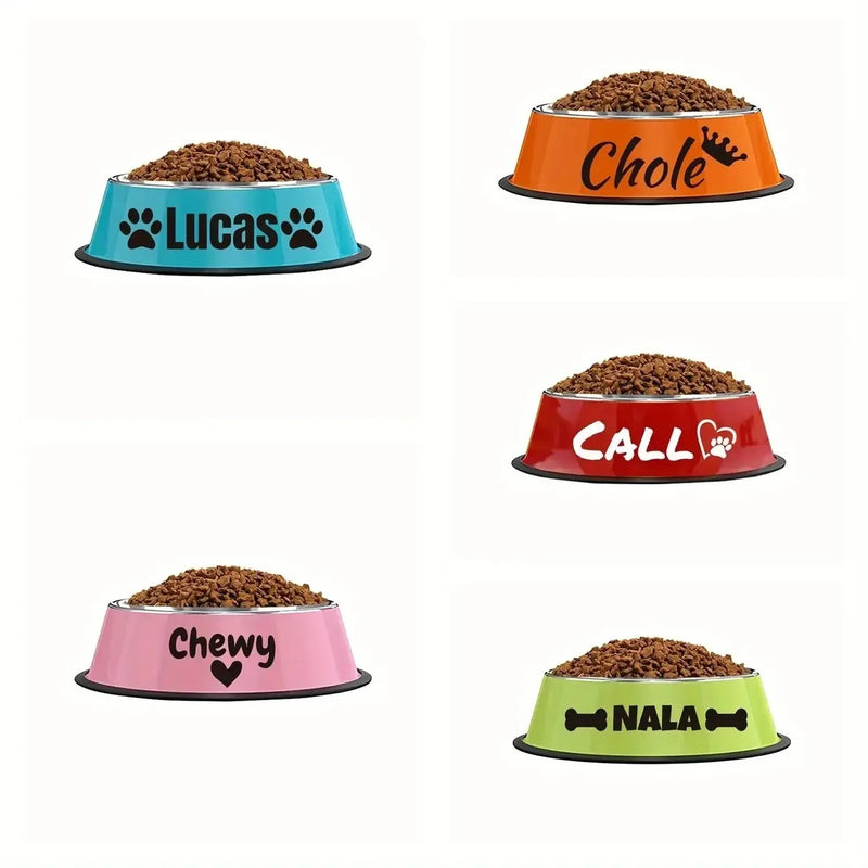 non-slip pet food bowl | personalized name dog bowl | heavy-duty pet water dish | ultrasonic cleaning