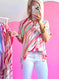 color blocking half sleeve top | polyester cotton blend | breathable fabric | ultrasonic cleaning
