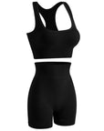 Women's Wireless Sports Yoga Bra And Shorts Suit