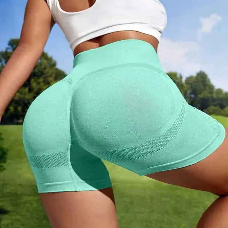 seamless yoga shorts | high waisted workout shorts | athletic gym leggings | energy saving