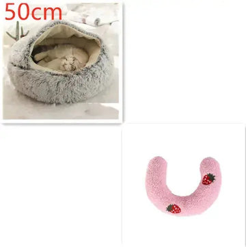 2 In 1 Dog And Cat Bed Pet Winter Bed Round Plush Warm Bed House Soft Long Plush Pets Bed Pet Products Meifu Market