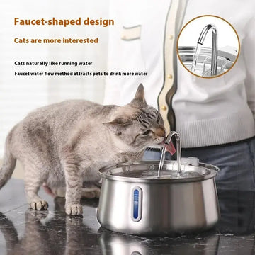 4L Water Drop Large Capacity Pet Stainless Steel Water Dispenser