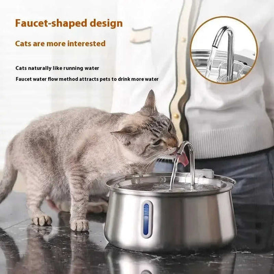 Pet Water Dispenser - 4L Stainless Steel Gravity Feeder for Dogs & Cats Meifu Market