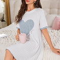casual short sleeve pajamas | embroidered sleepwear for women | cotton blend nightwear | energy saving