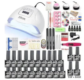 w uv led nail lamp | salon-grade manicure equipment | at-home nail art kit | ultrasonic cleaning
