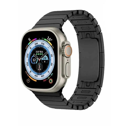 Bow Buckle Metal Smartwatch Band - Stainless Steel Strap for Apple Watch Series 8/7/6/SE - Premium iWatch Replacement Band - Meifu Market