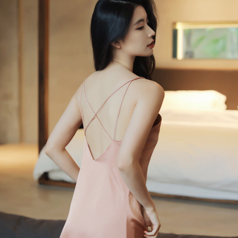 Suspenders Strapless Chest Pad Silk Pajamas Women Meifu Market