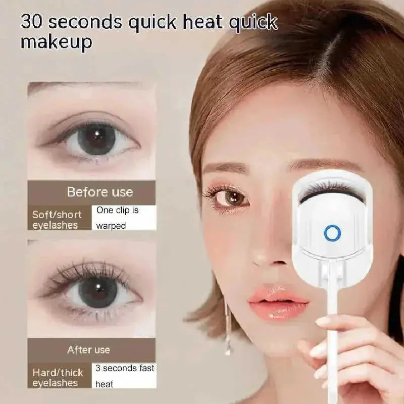 rechargeable heated eyelash curler | waterproof eyelash curler | portable electric lash curler | ultrasonic cleaning