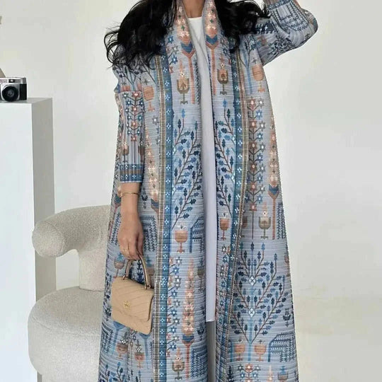 plus-size abaya robe | long cardigan coat | breathable cotton fabric | energy saving